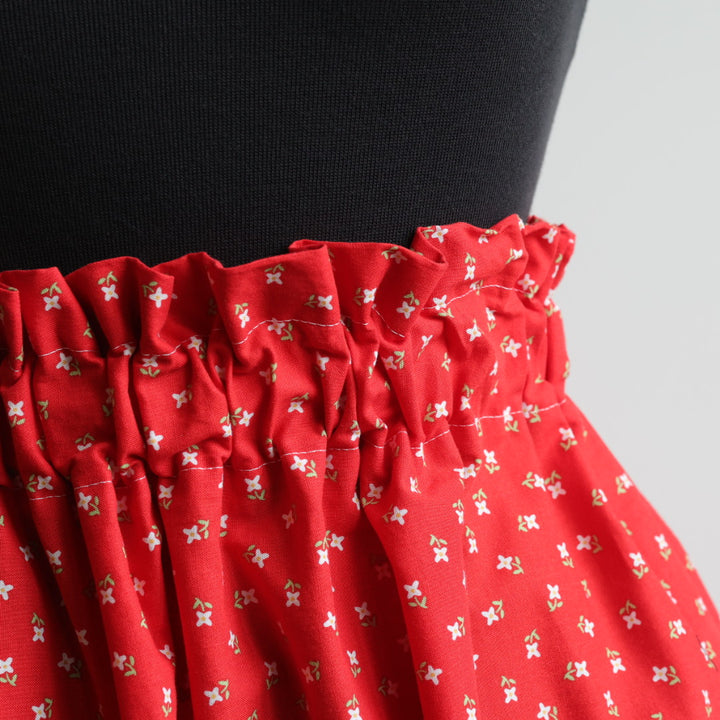 Vi's CREE-ations Red Floral Ribbon Skirt