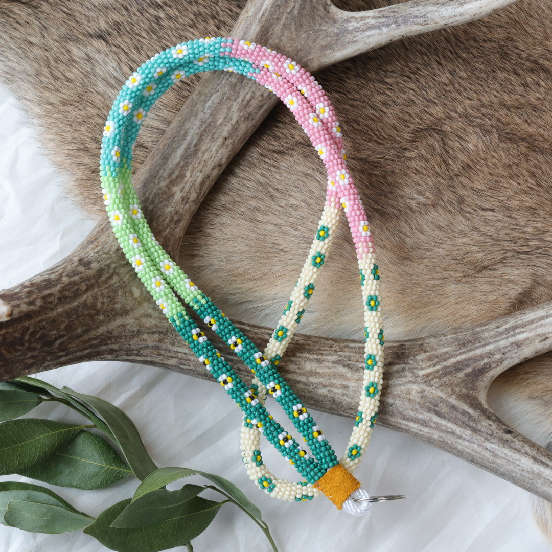 Keegan W. Beaded Daisy Neck Lanyards