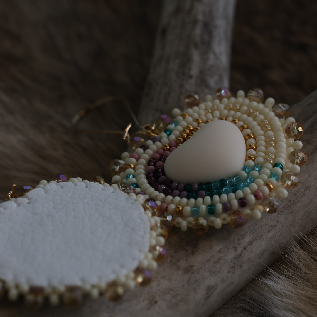 Keegan W. Beaded Heart Earrings