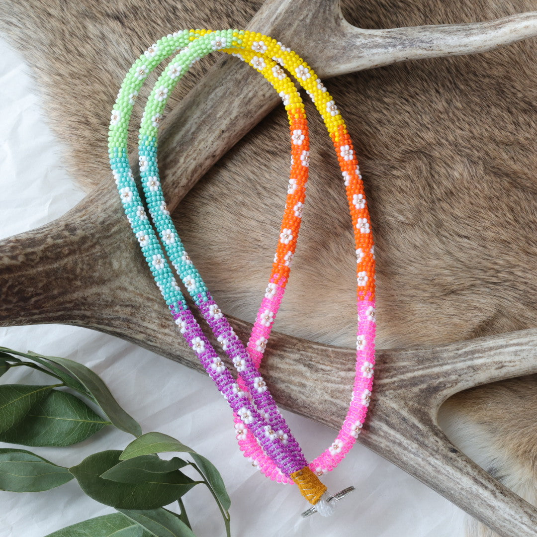 Keegan W. Beaded Daisy Neck Lanyards