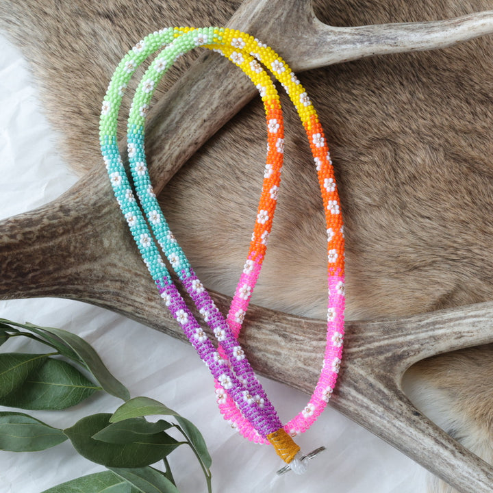 Keegan W. Beaded Daisy Neck Lanyards