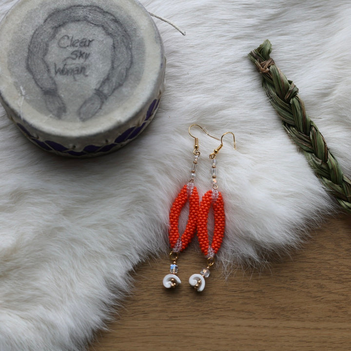 Clear Sky Woman Large Peyote Looped Earrings