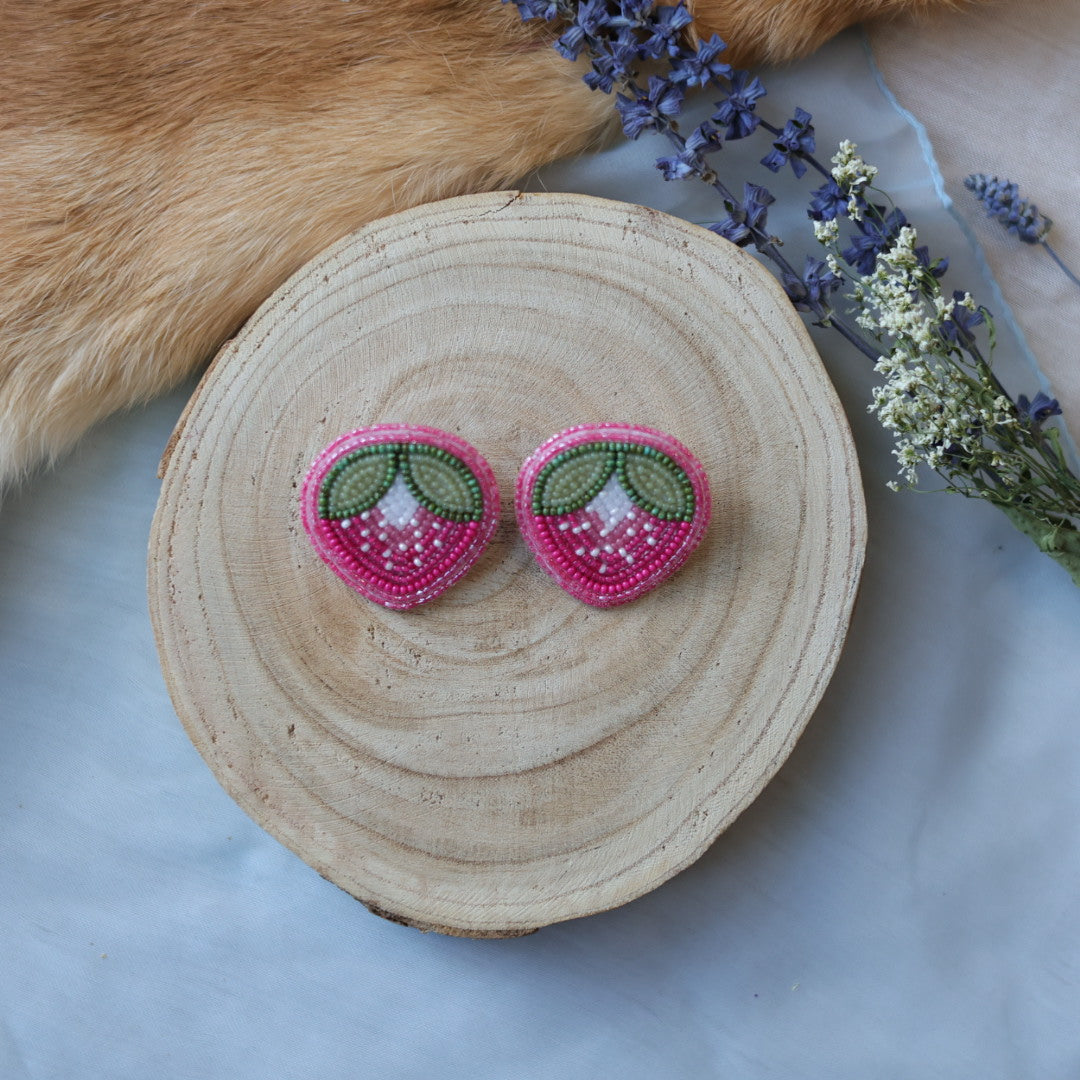 Jess S. Beaded Strawberry Earrings