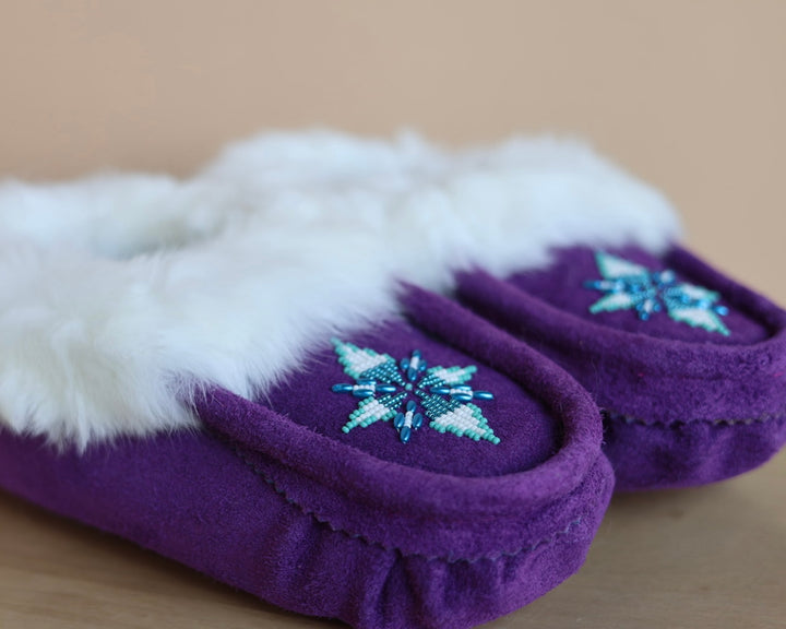 Ironstar Co. Purple Moccasins With Diamond Detail