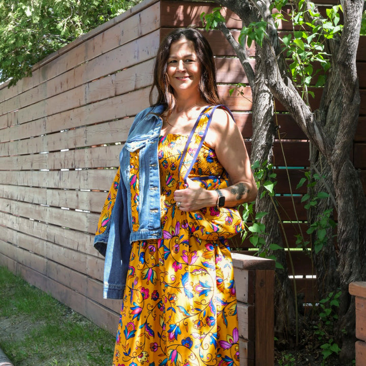 Phoenyx Designs Apricot Floral Ribbon Sundress