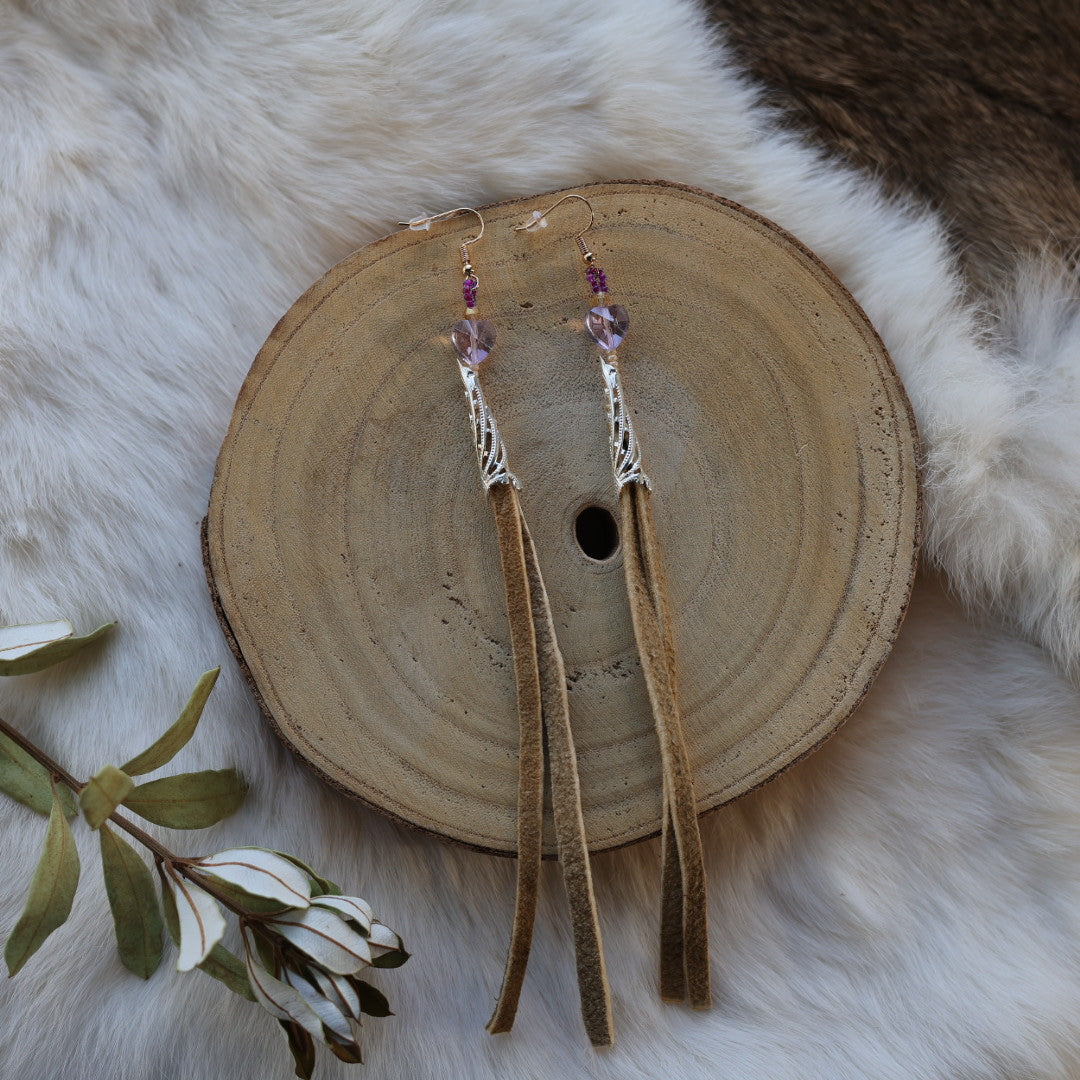 Mercedes G. Moose Hide Tassel Earrings