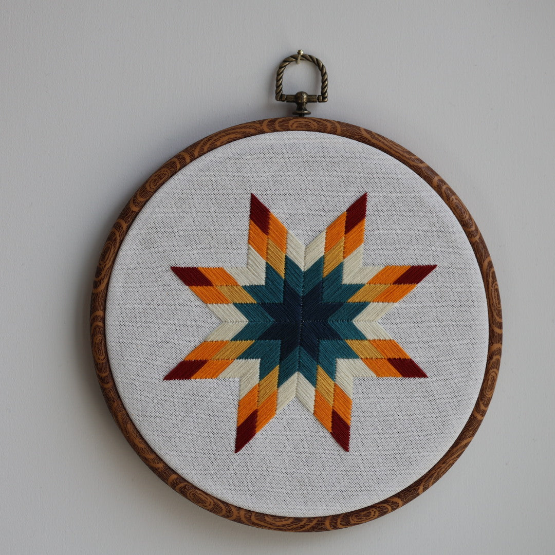 Janene A. Summer Themed Lone Star Quilt Embroidery Hoops