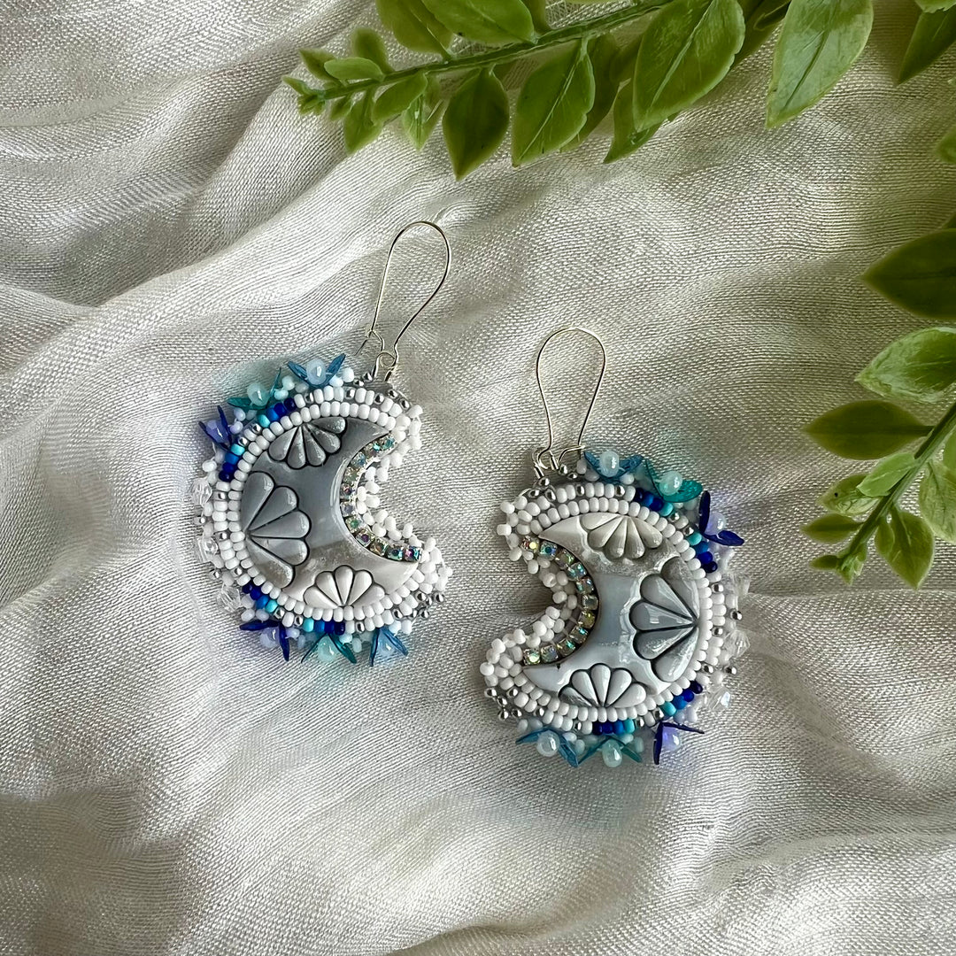 Prairie Beads Moon Beaded Earrings