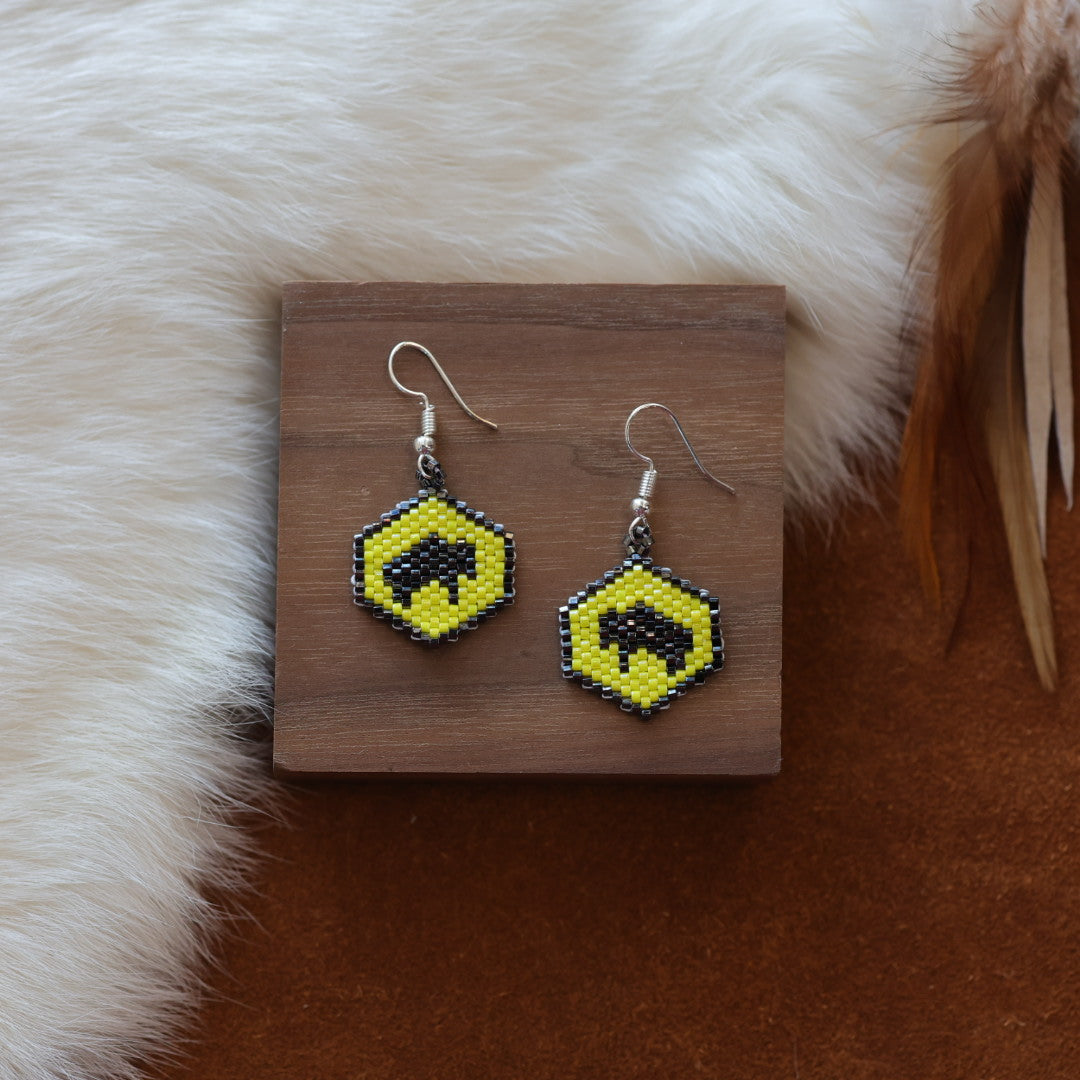 Dorothy B. Mini Peyote Buffalo Earrings