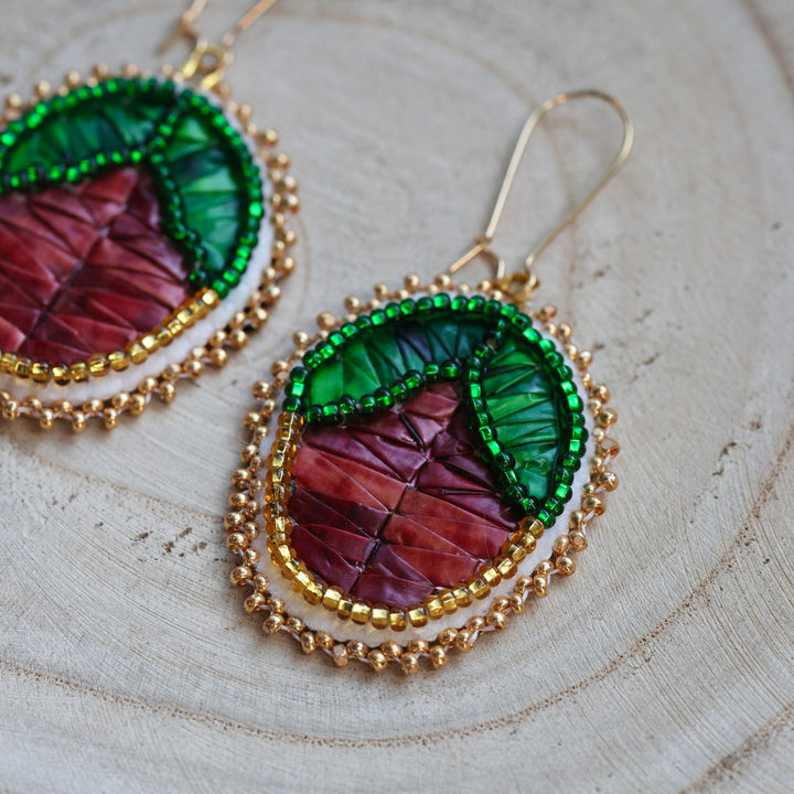 Feline Fancy Eh Strawberry Quill Earrings