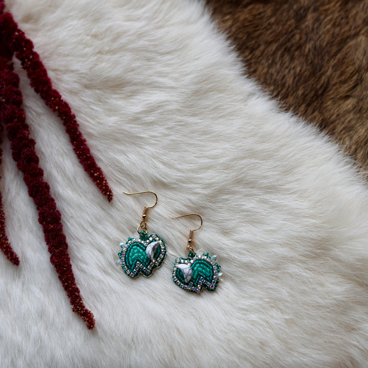 Mercedes G. Mini Bison Beaded Earrings