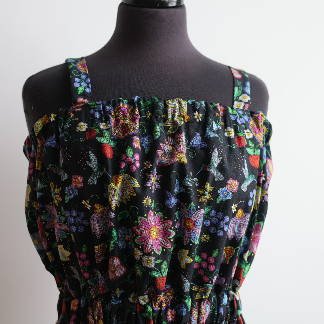 Phoenyx Designs Beaded Hummingbird Garden Ribbon Sundress