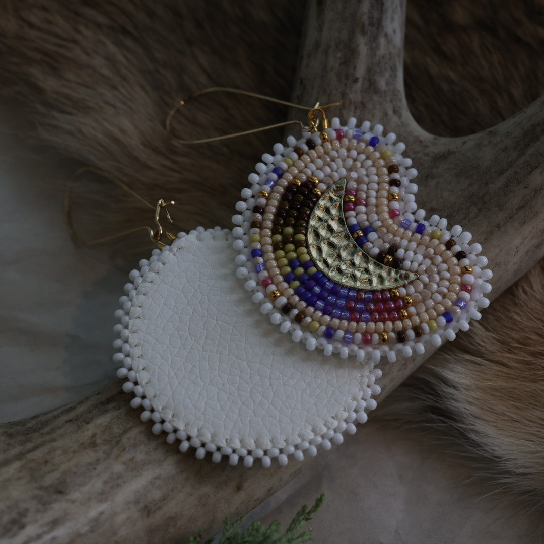 Keegan W. Crescent Moon Beaded Earrings
