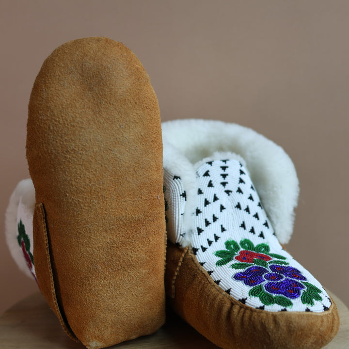 Emily J. Fully Beaded Men's High Ankle Moccasins