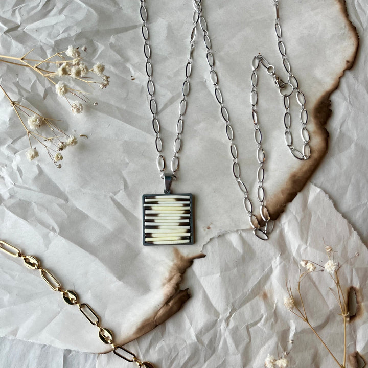 TLee Beads Porcupine Quill Pendant Necklace