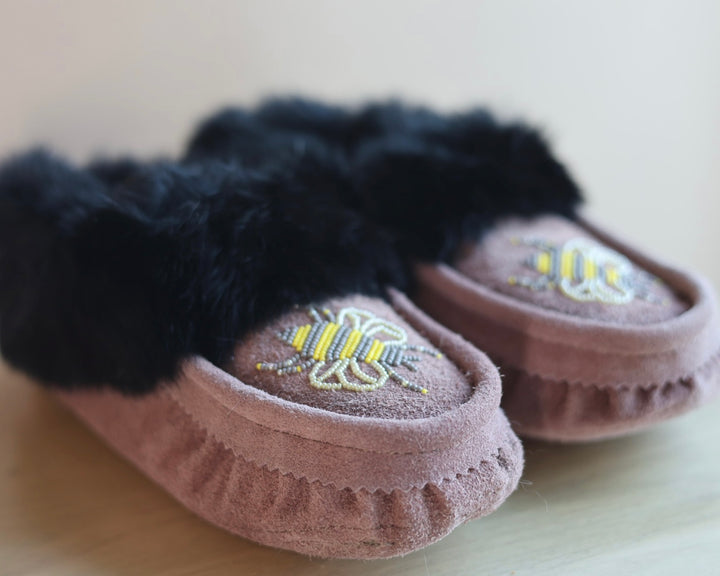 Ironstar Co. Brown Moccasins With Bee Detail