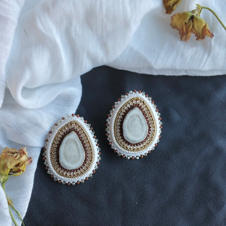 Beth Rose Designs Goldstone & Antler Beaded Earrings