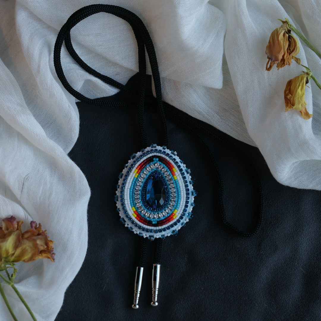 Beth Rose Designs Beaded Teardrop Gem Bolo Tie