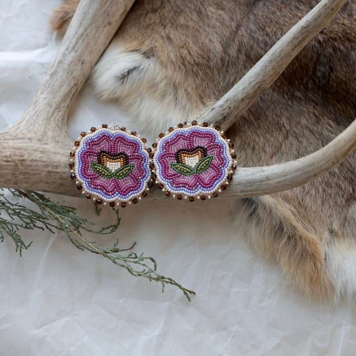 Keegan W. Dusty Rose Six Petal Floral Earrings