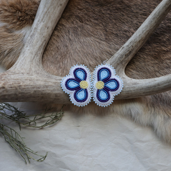 Keegan W. Beaded Small Half Floral Earrings