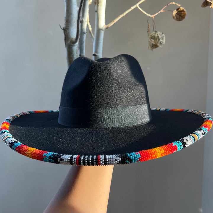 Lillian S. Beaded Brim Felt Hat