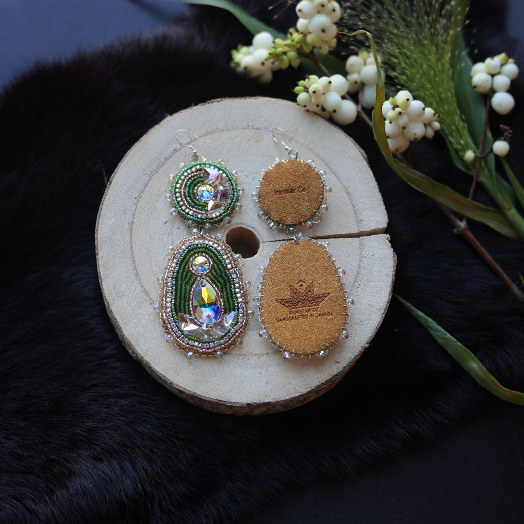 Ironstar Co. Geo Crystal Hook Beaded Earrings
