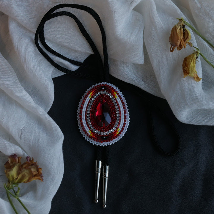 Beth Rose Designs Beaded Teardrop Gem Bolo Tie