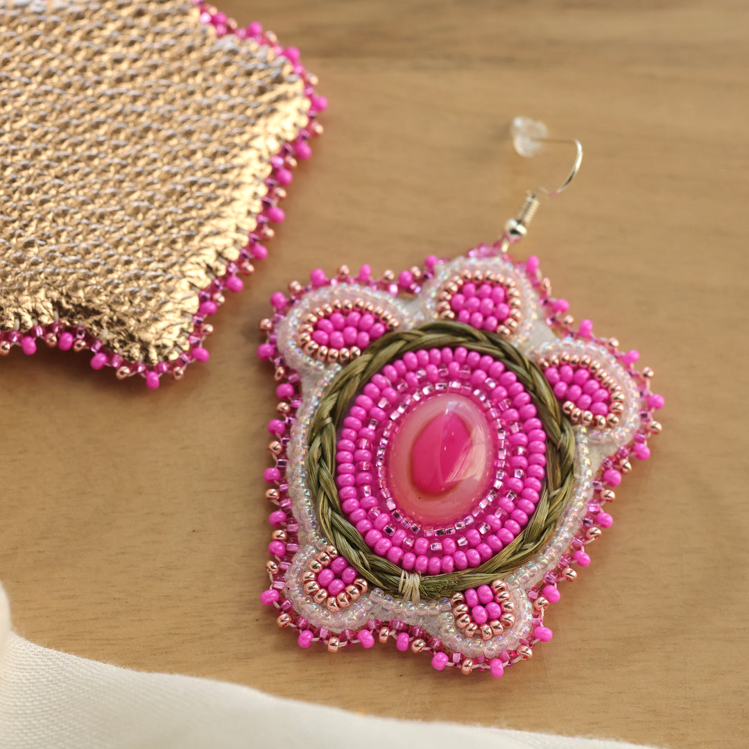Nikki P. Braided Sweetgrass Turtle Earrings