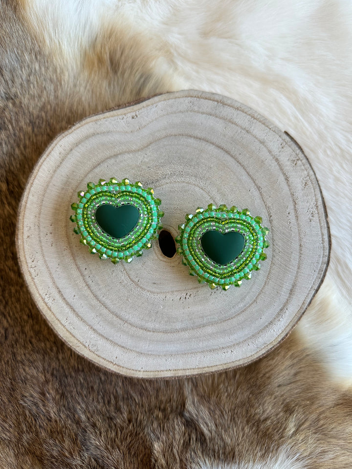 Tashina P. Beaded Heart Earrings