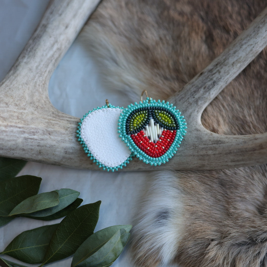 Keegan W. Quill & Beaded Heartberry Drop Earrings