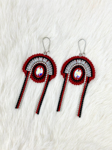 Beth Rose Designs Red Headdress Earrings