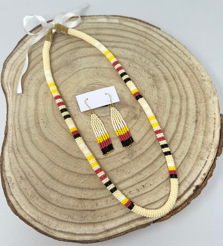 Keegan W. Striped Necklace and Earrings Set