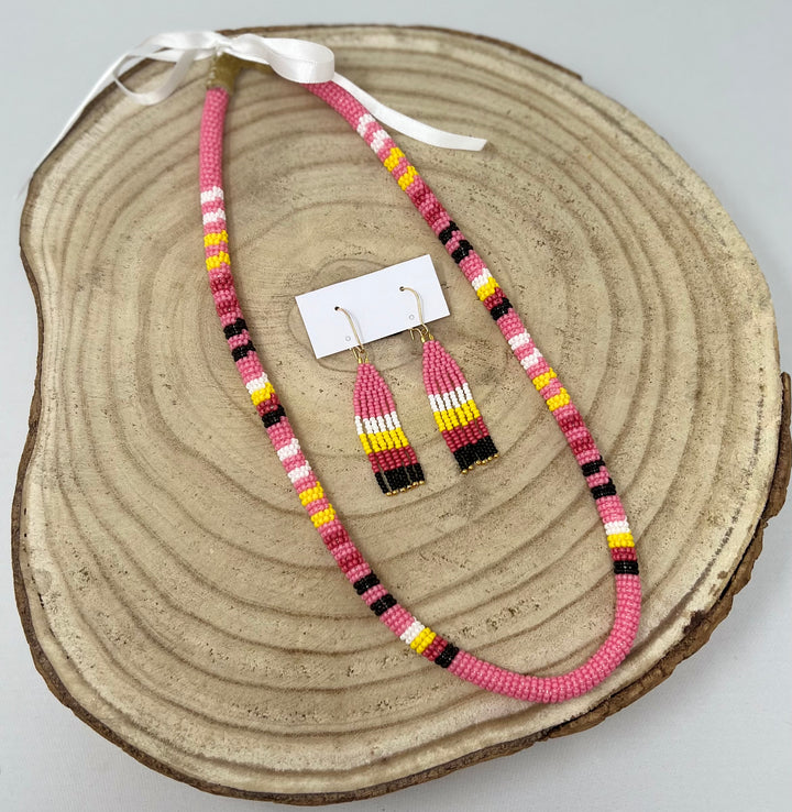 Keegan W. Striped Necklace and Earrings Set