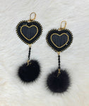 Beth Rose Designs Black Quill Mink Earrings