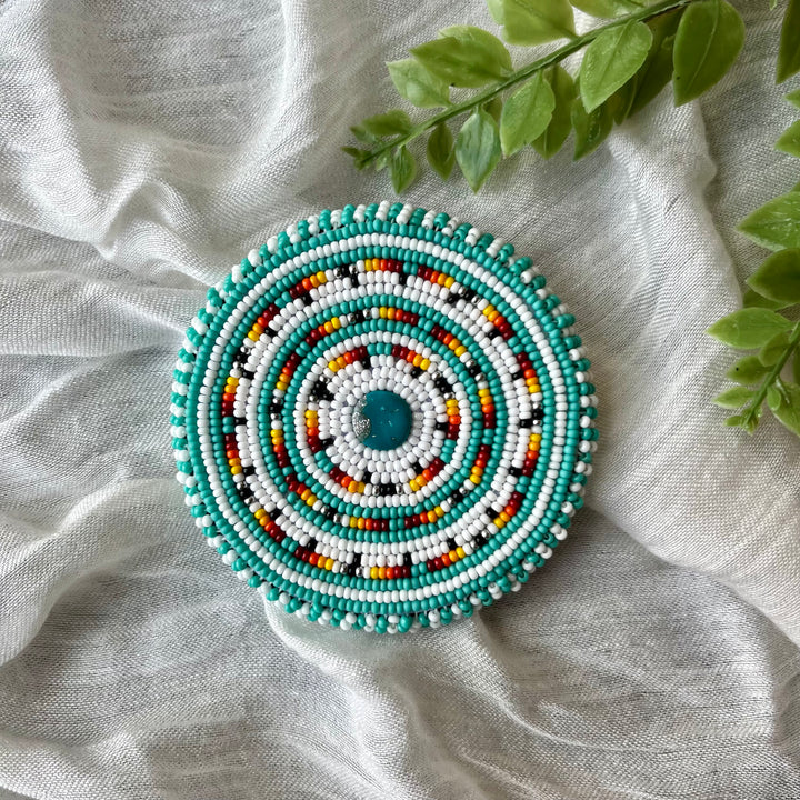 Prairie Beads Round Beaded Belt Buckle