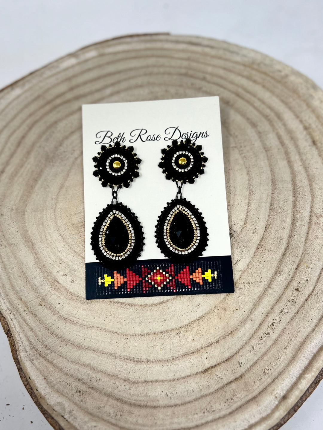 Beth Rose Designs Beaded Black & Gold Set