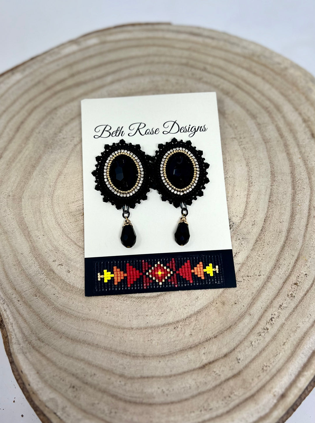 Beth Rose Designs Beaded Black & Gold Set