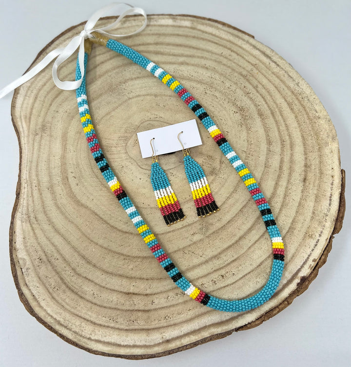 Keegan W. Striped Necklace and Earrings Set