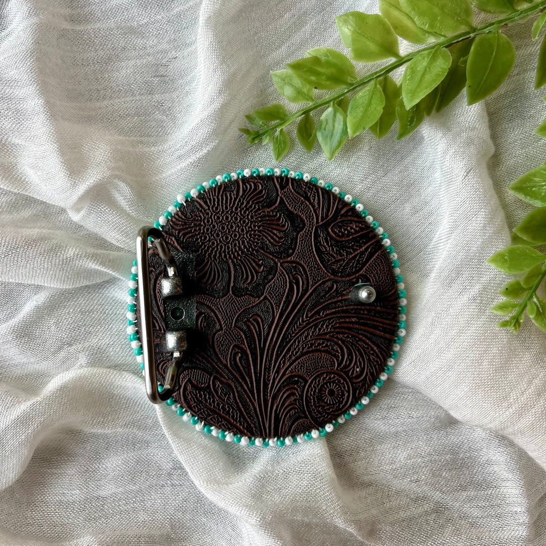 Prairie Beads Round Beaded Belt Buckle