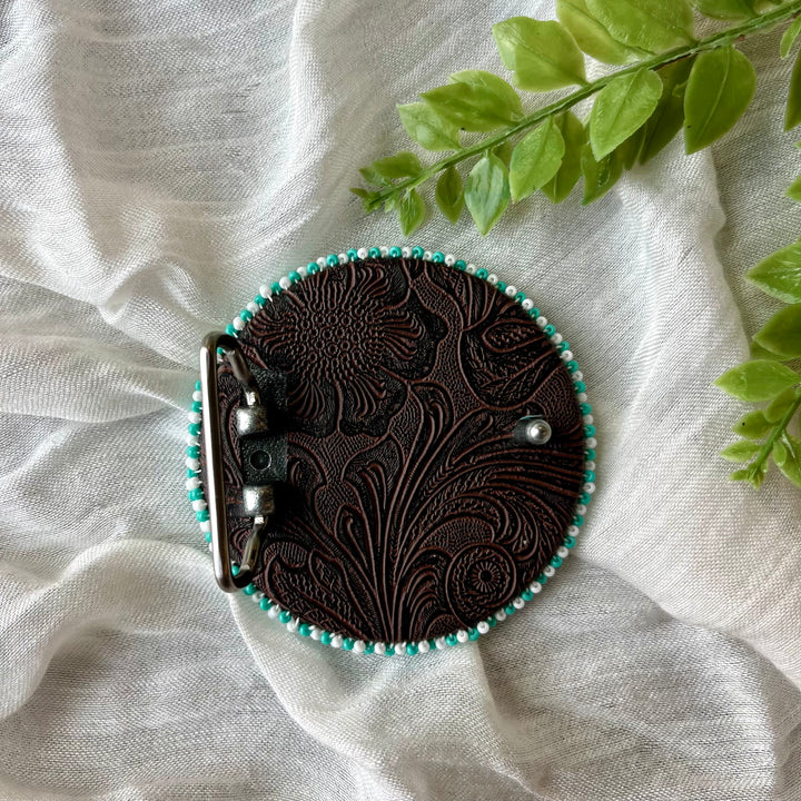 Prairie Beads Round Beaded Belt Buckle