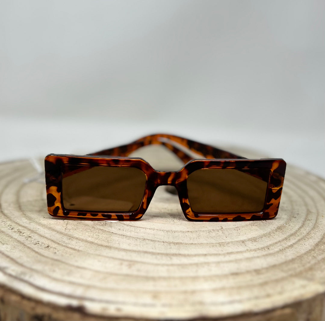 Rebelina Rectangular Beaded Sunglasses