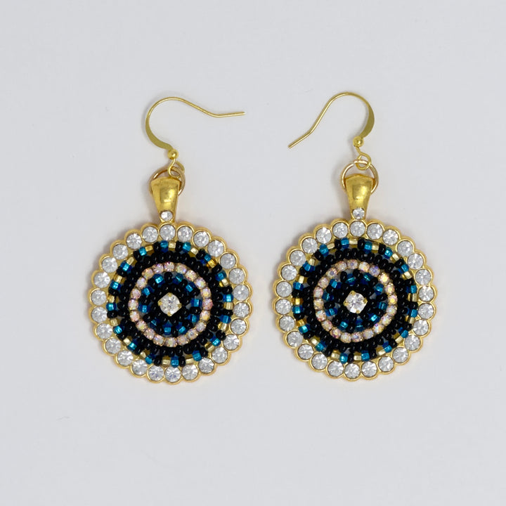 Helen Oro Rhinestone Beaded Earrings