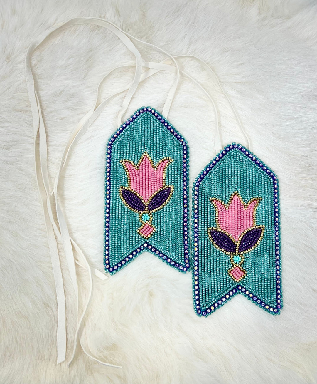 Beth Rose Designs Turquoise and Pink Tulip Regalia