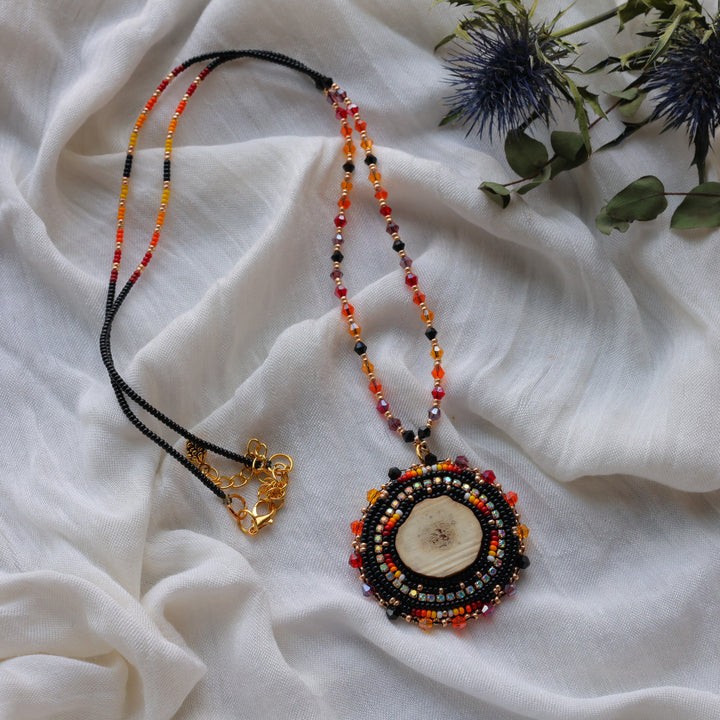 Prairie Beads Fire Pattern Antler Pendants