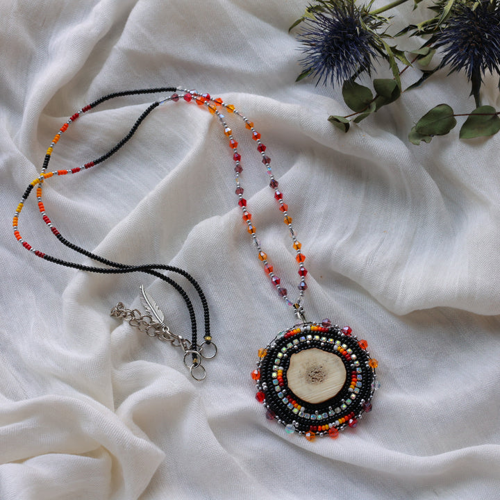 Prairie Beads Fire Pattern Antler Pendants