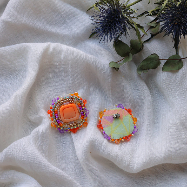 Prairie Beads Peachy Beaded Earrings