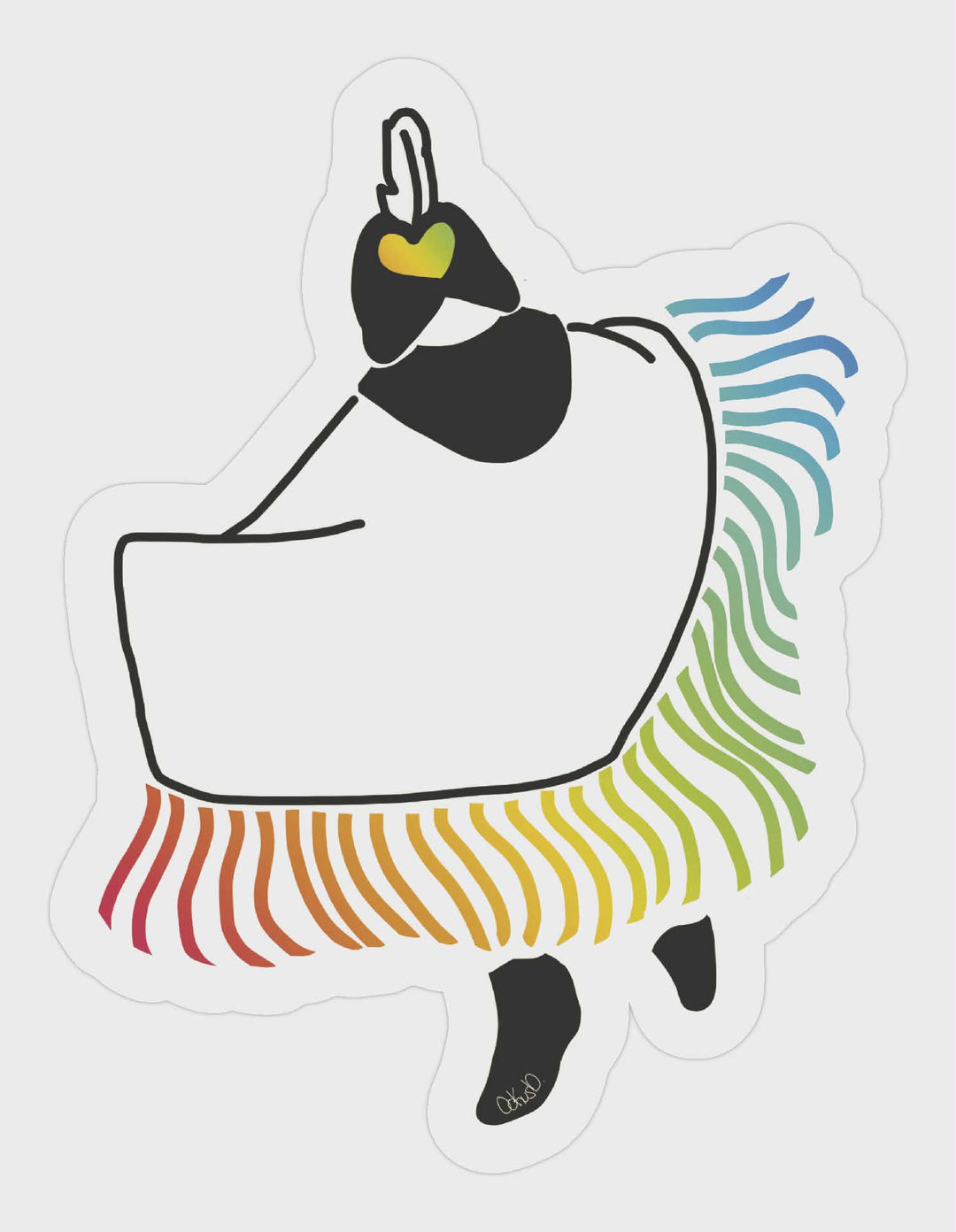 Ookus D Rainbow Fancy Shawl Iridescent Sticker