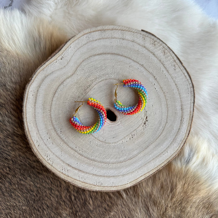 Prairie Beads Small Peyote Hoops