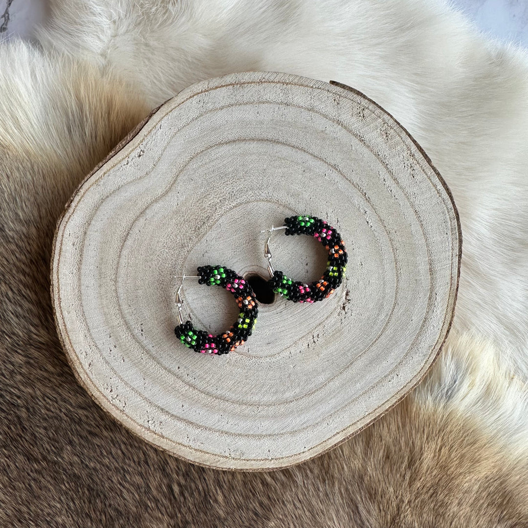 Prairie Beads Small Peyote Hoops