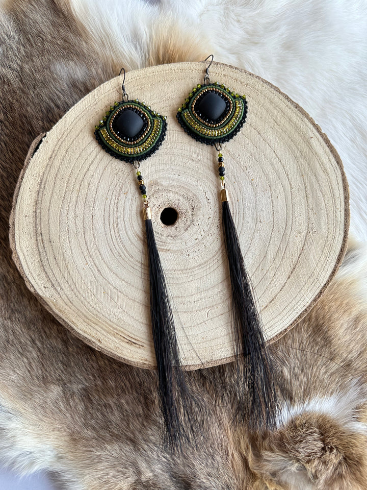 Beth Rose Designs Fancy Horse Hair Earrings